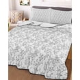 thumbnail image 3 of Quilts Twin XL Size, Gray Spring Floral Soft Comforter Bedding Set for Bed, Summer Botanical Watercolor Lightweight Quilted Bedspread with Pillow Cover(2 Pieces) for All Season, 68x98 Inch, 3 of 6