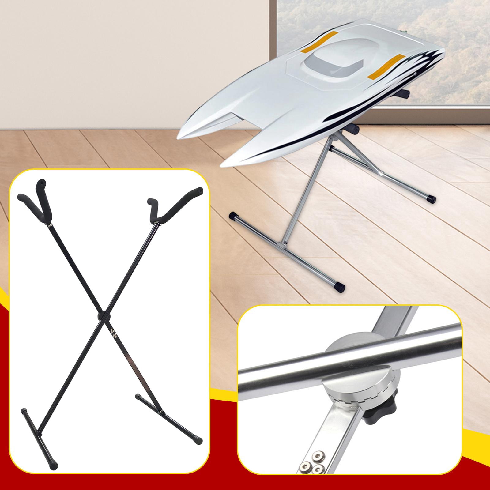 Dualoai RC Airplane Model Display Stand Aircraft Model Rack Multipurpose for Living Room Black
