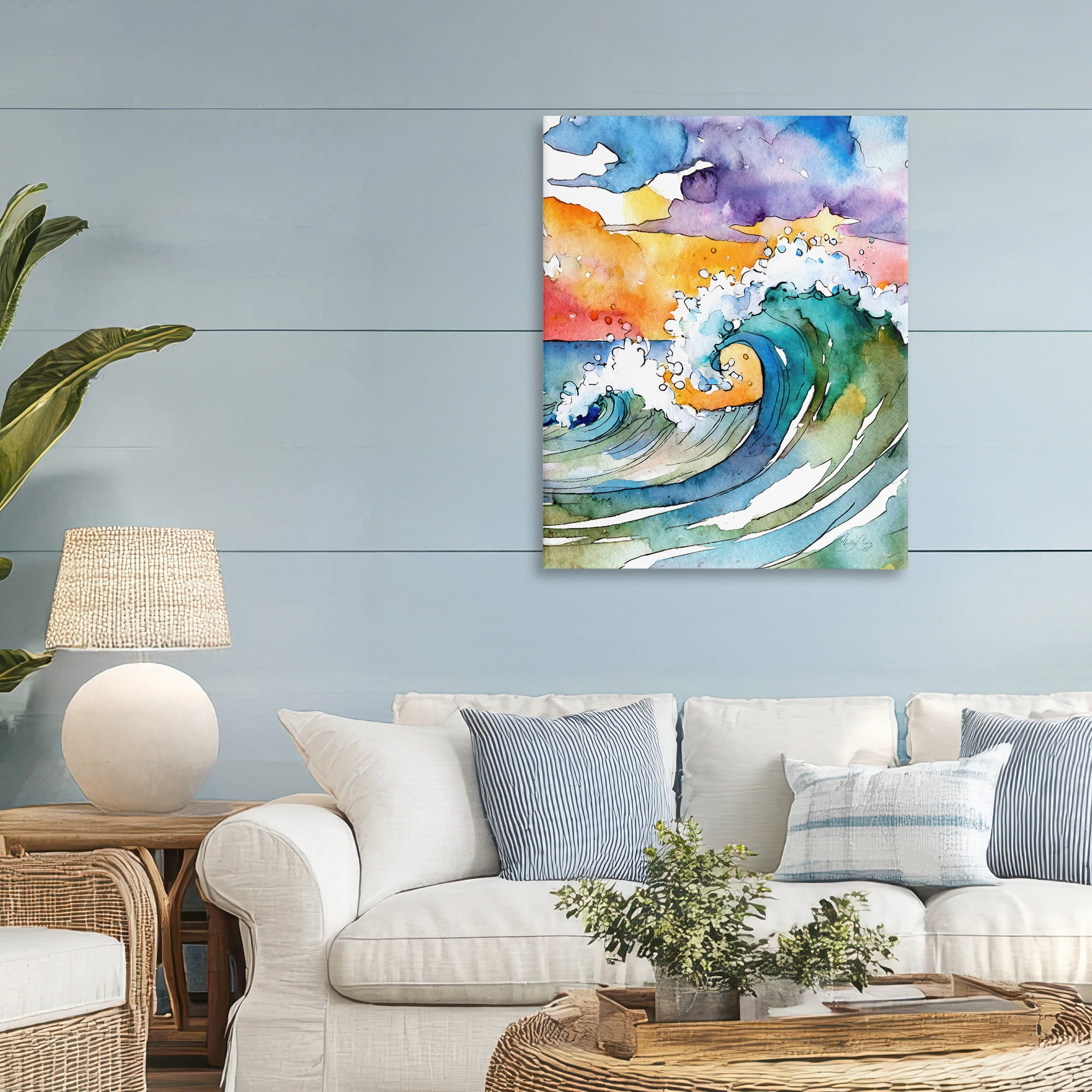 Stupell Industries Vibrant Sunrise Surf Canvas Wall Art, design by Shelly Craig