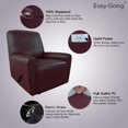 thumbnail image 3 of Easy-Going PU Leather Recliner slipcovers 4 Pieces Stretch Sofa Covers, Wine, 3 of 6