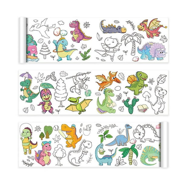 CAIROYAR Rollo de papel para pintar con grafiti para niños, para montar en la pared, para rellenar con colores