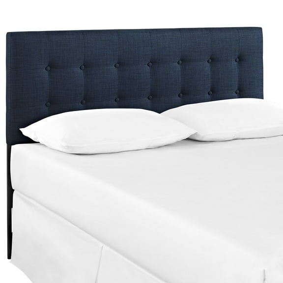 Modern Contemporary Twin Size Fabric Headboard, Blue, Fabric