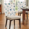 thumbnail image 4 of Oceans Animal Chair Covers Set of 2 Summer Blue Starfish Seanut Coral Seagrass Linen Texture Chair Back Covers Stretch Removable Washable Slipcovers Protector for Dining Room Kitchen Party Decor, 4 of 9