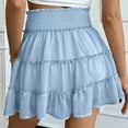thumbnail image 4 of Plebaso Flowy Shorts for Women Smocked High Waist Skirts with Shorts Ruffle Tiered Womens Casual Skorts, 4 of 5