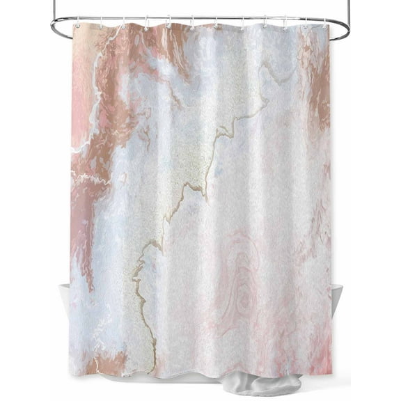 Boanket Polyester Fabric Pink Brown Ombre Shower Curtain, Modern Marble Abstract Art Geometric Waterproof Bathtub Curtain Bathroom Decor Set with Hooks 36 x 78 Inches,