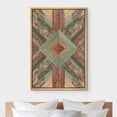 thumbnail image 3 of PixonSign Framed Wall Art Western Decor Diamond Polygon Collage Abstract Geometric Wood Panels Woodblock Modern Art Country/Farmhouse Multicolor Canvas Prints for Home Decor -, 3 of 5