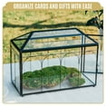 thumbnail image 4 of NCYP Wedding Glass Cards Box with Slot and Lock - 12.6" x 5.9" x 9" Vintage Indoor Tabletop Geometric Terrarium, Black Card Holder for Reception, Wishwell, Party Decor (Glass Box Only), 4 of 8