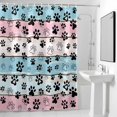 thumbnail image 4 of Paw Print Fabric Shower Curtain Animal Pink Blue Wood Grain Washable Shower Curtains for Bathroom, Waterproof Bath Curtain with Hooks Home Decor 72x72in, 4 of 8