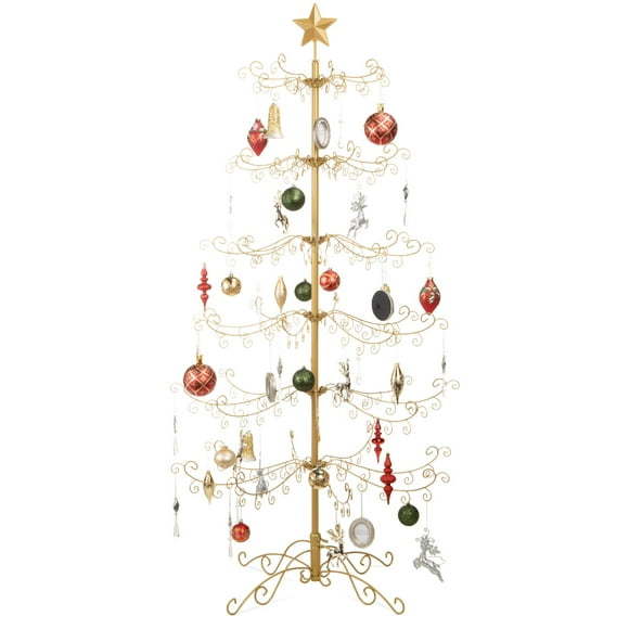 Árbol de Navidad Best Choice Products, hierro forjado, oro de 6 pies