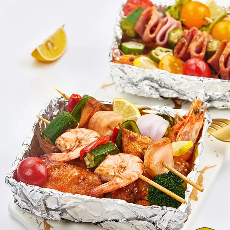 2/4Rolls Disposable Tin Foil Roll Tin Foil Paper Roll Oil Resistant Barbecue Air Fryer Kitchen Family Gatherings Baking Tool