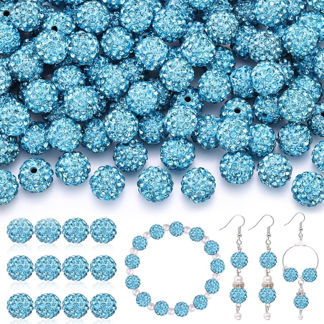 Craft Beads TINKRSTUFF, 200 unidades, diamantes de imitación de aguamarina de 1 cm
