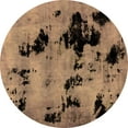 thumbnail image 1 of Ahgly Company Indoor Round Abstract Brown Modern Area Rugs, 3' Round, 1 of 4