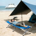 thumbnail image 5 of Ktaxon Blue Folding Chaise Lounge Outdoor Portable Beach Lawn Recliner Reclining, 5 of 7