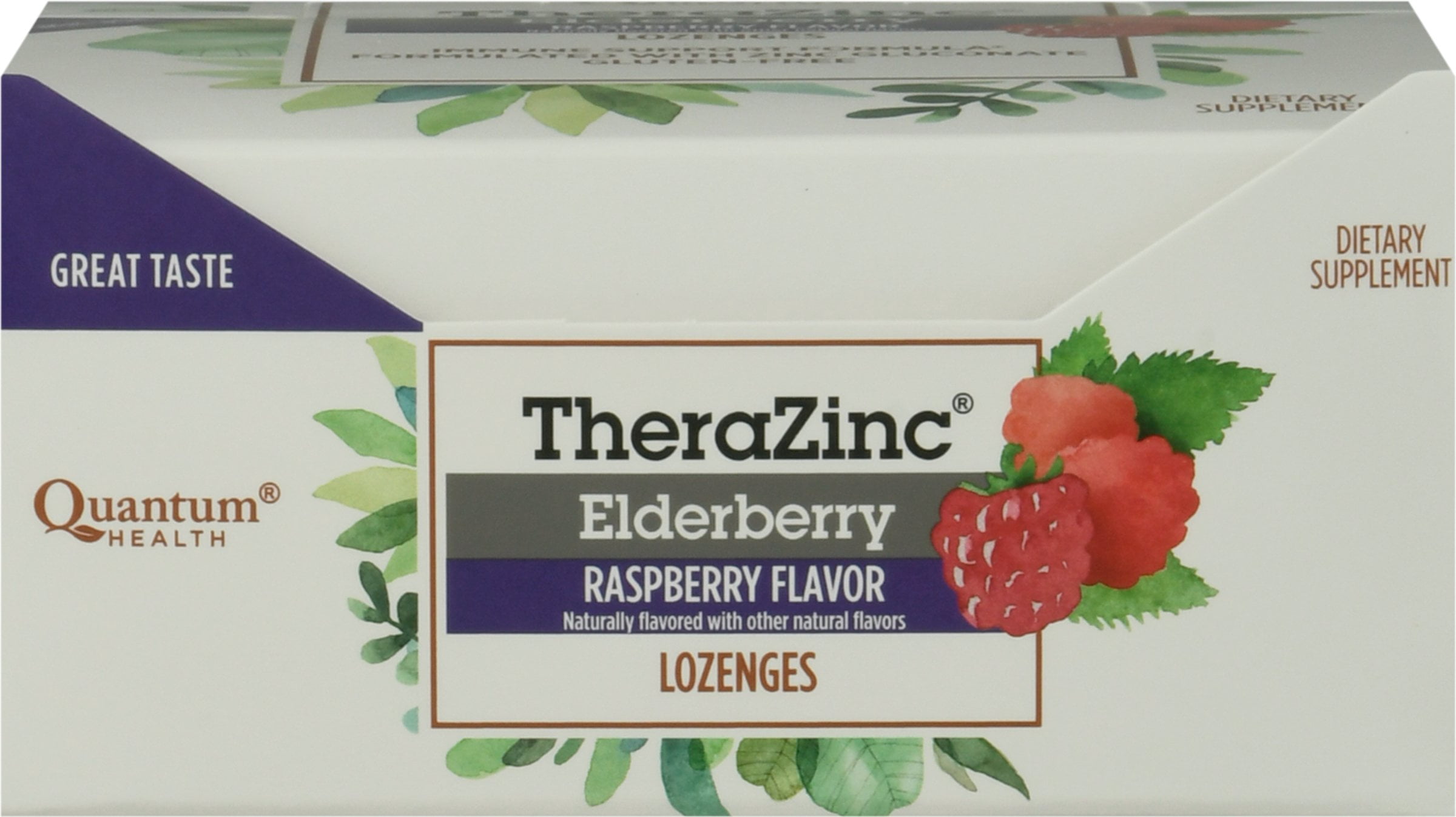 Thera Zinc Lozenges Raspberry Flavor Elderberry 1 Each