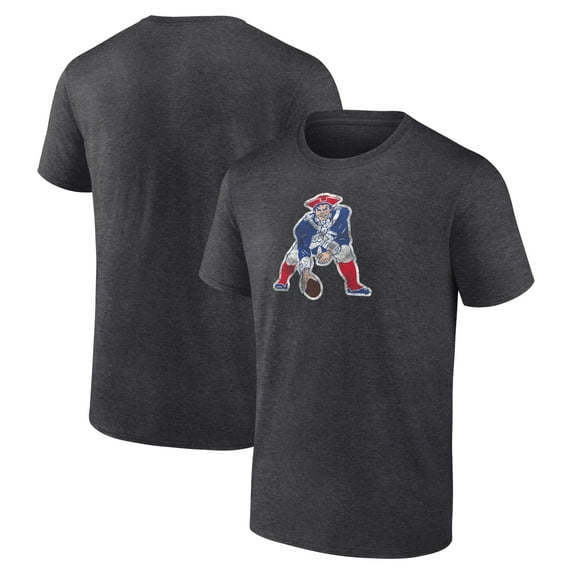 Men's Charcoal New England Patriots Throwback Logo T-shirt