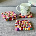 thumbnail image 4 of Felt-Ball-Coasters Set, Felt-Coasters, Wool Felt-Coaster, Felted-Coaster, Rainbow-Coaster, Tea-Coaster, Gift For Her, Holiday Gift, 4 of 4