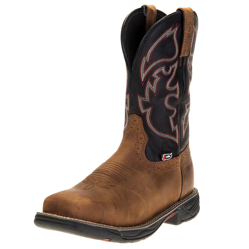 Justin Boots WK4337 Men`s Justin Stampede Rush H20 Tan 11` Black Top