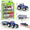 thumbnail image 4 of Surpdew 4 Pack Farm Tractor Toys, Die Cast Tractor Toys With Trailers For Kids 3-5 Detachable Alloy Farm Tractors And Truck Toys For Toddlers Boys 3 4 5 6 7 8 Birthday Gift & Cake Toppers, 4 of 8