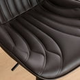 thumbnail image 7 of Kidol & Shellder Brown Leather Bar Stools Set of 2 Soft Swivel Counter Stools, 7 of 7