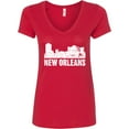 thumbnail image 3 of Inktastic New Orleans Skyline Grunge Women's V-Neck T-Shirt, 3 of 5