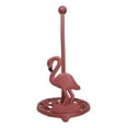 thumbnail image 2 of Cast Iron Tropical Birds of Paradise Pink Flamingo Kitchen Paper Towel Holder, 2 of 9