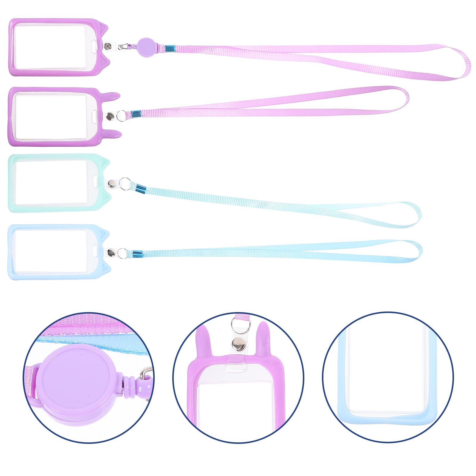 Rainbow Sun Retractable Badge Reel Lanyard Set - Breakaway ID Holder For Work, Teacher, Nurse - View #10