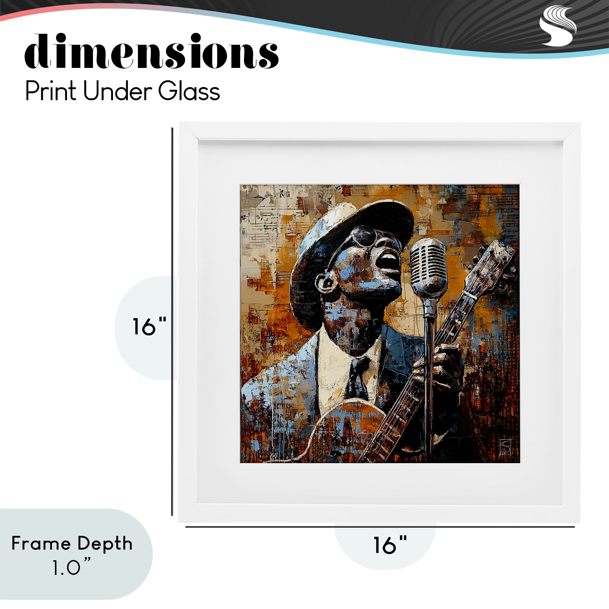 Stupell Industries Passionate Blues Singer White Framed Print Under Glass, design by Sara Culpepper