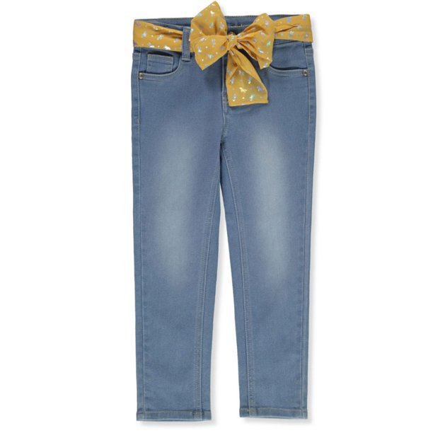 Delia's Girl Girls' Stretch Skinny Jeans With Silky Belt (Big Girls