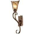 thumbnail image 5 of Franklin Iron Works Amber Scroll Rustic Wall Light Sconce Bronze 5 1/2" Fixture Art Glass Shade for Bedroom Bathroom Vanity Reading Living Room House, 5 of 8