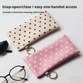 thumbnail image 5 of Agiufgs Eyeglasses Pouch Pu Leather Polka, with Integrated Cleaning Cloth and Keychain, for Sunglasses and Reading Glasses, Brown, 5 of 7