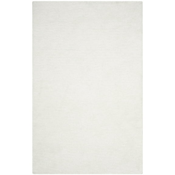 SAFAVIEH Sybella Solid Plush Polyester Sheep Shag Area Rug, Ivory, 6' x 9'