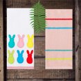 thumbnail image 7 of Liberty Easter Kitchen Towels 2-Piece Appliqued Multi-color Bunny Silhouettes and Stripes, 7 of 7