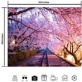 thumbnail image 6 of Railway and Cherry Blossoms Wall Tapestry Pink Japanese Spring Sunset Landscape Aesthetic Art Large 80x60 Inch for Bedroom Living Room Dorm Decor, 6 of 6