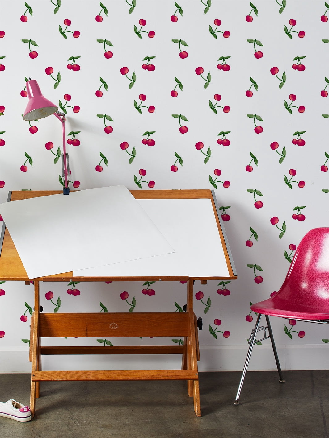 Cherries Removable Vinyl Wallpaper by Barbie - White