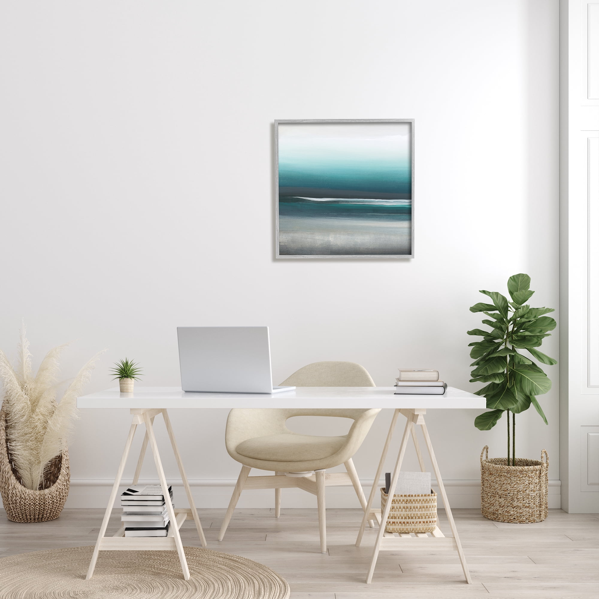 Stupell Industries Stormy Coast Abstract Nautical Landscape Grey Blue Pop, 24 x 24, Designed by KC Haxton