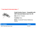 thumbnail image 2 of Crank Position Sensor - Compatible with 2007 Chevy Monte Carlo 5.3L V8, 2 of 2