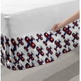 thumbnail image 2 of Airplane Bed Skirt, Top View Pattern of Funny Cartoon Elements on a Grid Like Background, Elastic Bedskirt Dust Ruffle Wrap Around for Bedding Decor, 4 Sizes, Dark Sky Blue Burgundy, by Ambesonne, 2 of 2