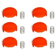 CalPalmy (6-Pack Trimmer Replacement 385022-03 Cover and Springs Compatible with Black and Decker Black Decker RC-100-P, Weed Eater Cover, Weed Wacker Replacement - Made with Heavy Duty Ma