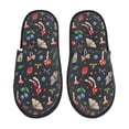 thumbnail image 2 of KLL Forest Flora and Insects Slippers for Women Men House Slip on Indoor Outdoor Bedroom Furry Fleece Lined Ladies Comfy Anti-Skid Rubber Hard Sole-Medium, 2 of 8