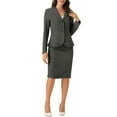 thumbnail image 1 of Conjunto de falda de 2 piezas para mujer INSPIRE CHIC, blazer peplum, falda lápiz de cintura alta, atuendo de trabajo L gris oscuro, 1 of 6