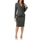 thumbnail image 1 of Conjunto de falda de 2 piezas para mujer INSPIRE CHIC, blazer peplum, falda lápiz de cintura alta, atuendo de trabajo M gris oscuro, 1 of 6
