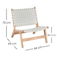 thumbnail image 2 of lios Innova | Silla Dun de madera de caucho color beige con asiento y respaldo en piel blanca, diseño contemporáneo y elegante., 2 of 9