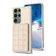 thumbnail image 2 of Dteck for Samsung Galaxy S21 Ultra Card Holder Back Case with Pockets, Premium PU Leather ID Cash Credit Slots Magnetic Kickstand Flip Folio Slim Hard Protective Cover, beige, 2 of 7