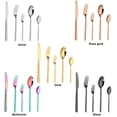 thumbnail image 3 of Home Teaspoons Stone Pattern Handle Eating Utensils Forks Knife Spoons Set Flatware Cutlery Set Stainless Steel SILVER, 3 of 8