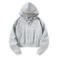 thumbnail image 2 of Sudadera con capucha Sudaderas con capucha deportivas Letras blancas, Tela de otoño gris, Suéter de manga larga, Sudadera con capucha informal para S, 2 of 10