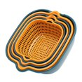 thumbnail image 5 of 2PCS Colander Plastic Set,Kitchen Colander Strainer Set,Double Layered Drain Basin and Basket,Bowl Stackable Set,Plastic Washing Bowl,Soak,Wash and Drain Vegetables and Fruit Colanders(BLUE), 5 of 5