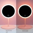 thumbnail image 4 of Large Desktop LED Vanity Mirror with Smart 3-Color Dimmable Lighting, One-Touch Operation & Rechargeable Design – Bright, Clear Makeup Mirror for Beauty Enthusiasts, Ideal Gift (Pink), 4 of 5