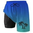 thumbnail image 4 of Kcolen Mens Swim Trunks 9 Inch Elastic Waist Drawstring Short Pants Stretchy Upf Mens Bathing Suit 9 Inch Inseam Soft Compression Liner Summer Beach Bathing Suit Beach Board Shorts, 4 of 4