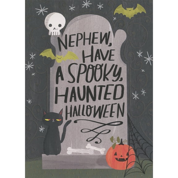 Designer Greetings Nephew, Have a Spooky Haunted Halloween Tombstone Halloween Card