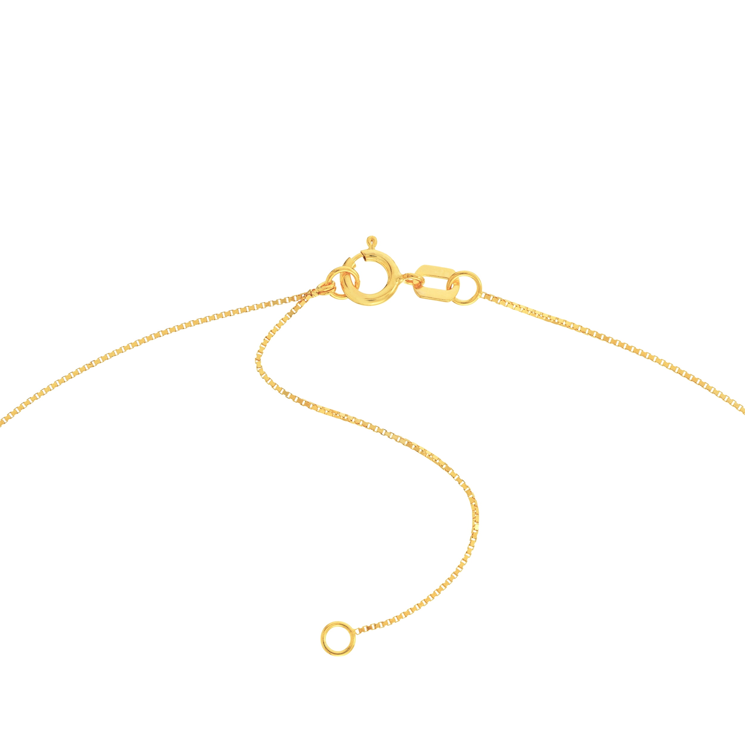 14kt Yellow Gold 0.55mm Adjustable 16" - 18" Women's Box Chain Necklace with a 040 Gauge and 5.0mm Spring Ring Closure